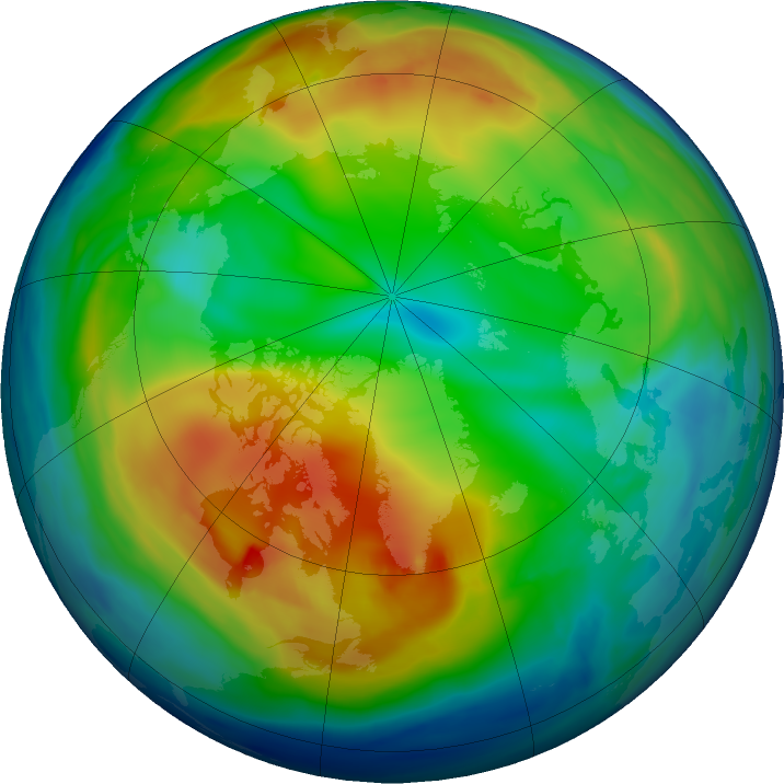 Arctic ozone map for 11 December 2016